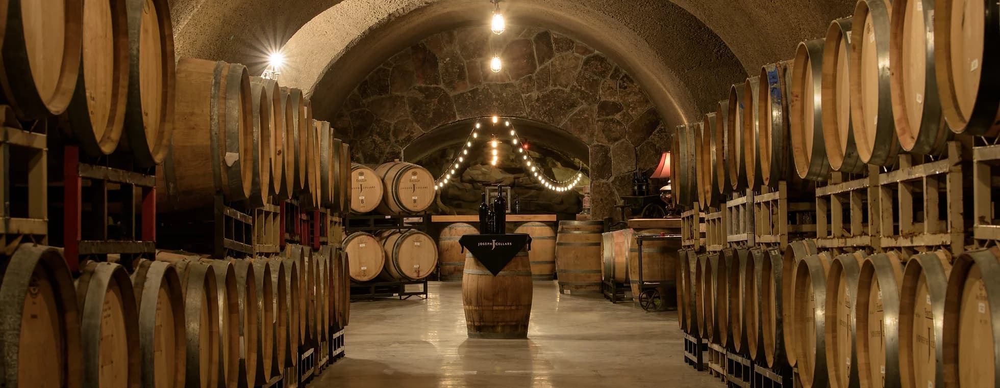Interior of the Joseph Cellars wine cave